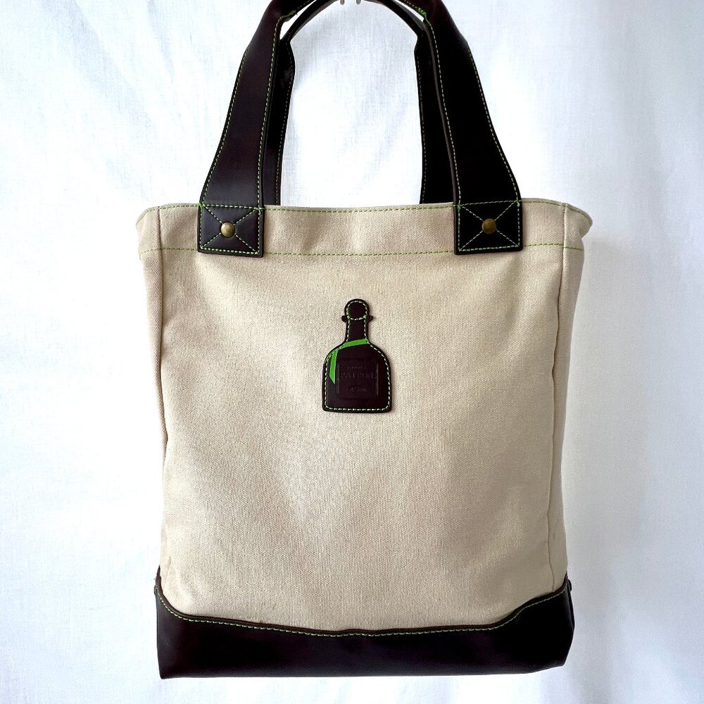 Patron Tequila Beige Canvas Beach Insulated Cooler Tote Bag Removable Liner, VGC